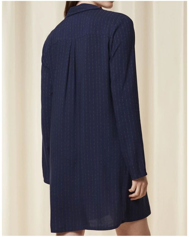 Chemise De Nuit Boutonnée Triumph Nuit (Blue Dark) 5 Chemise De Nuit Boutonnée Triumph Nuit (Blue Dark) – Image 3