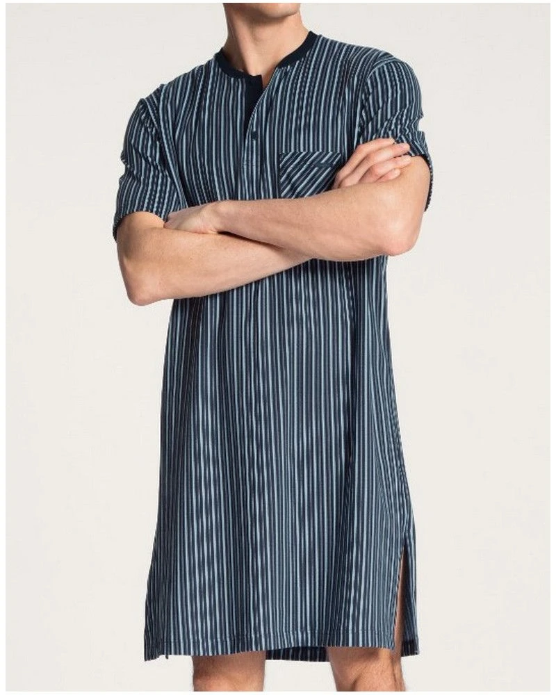 Chemise De Nuit Manches Longues Calida Relax Imprint 100% Coton (Dark Sapphire) 3 Chemise De Nuit Manches Longues Calida Relax Imprint 100% Coton (Dark Sapphire)