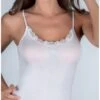 Débardeur Moretta Bretelles Fines En Fil D'Ecosse Et Dentelle -Sous Vêtement Boutique debardeur moretta bretelles fines en fil d ecosse et dentelle