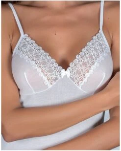 Débardeur Moretta En Fil D'Ecosse Et Dentelle 382