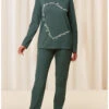 Ensemble De Pyjama 100% Coton Bio Nuit Triumph (Smoky Green) 2 Ensemble De Pyjama 100% Coton Bio Nuit Triumph (Smoky Green) -Sous Vêtement Boutique ensemble de pyjama 100 coton bio nuit triumph smoky green