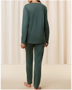 Ensemble De Pyjama 100% Coton Bio Nuit Triumph (Smoky Green) -Sous Vêtement Boutique ensemble de pyjama 100 coton bio nuit triumph smoky green 3