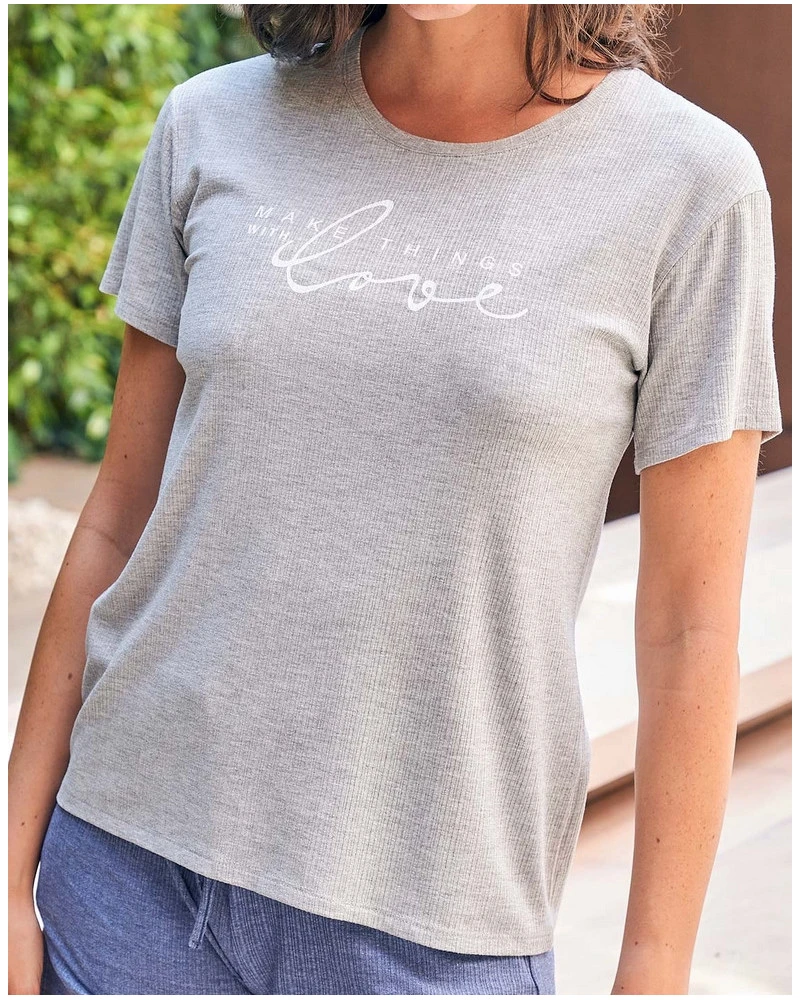 Haut De Pyjama Manches Courtes Mix And Match Massana (Gris) 3 Haut De Pyjama Manches Courtes Mix And Match Massana (Gris)