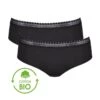 Hipsters (Lot De 2) Coton Bio Sloggi GO Ribbed (Noir) -Sous Vêtement Boutique hipsters lot de 2 coton bio sloggi go ribbed noir