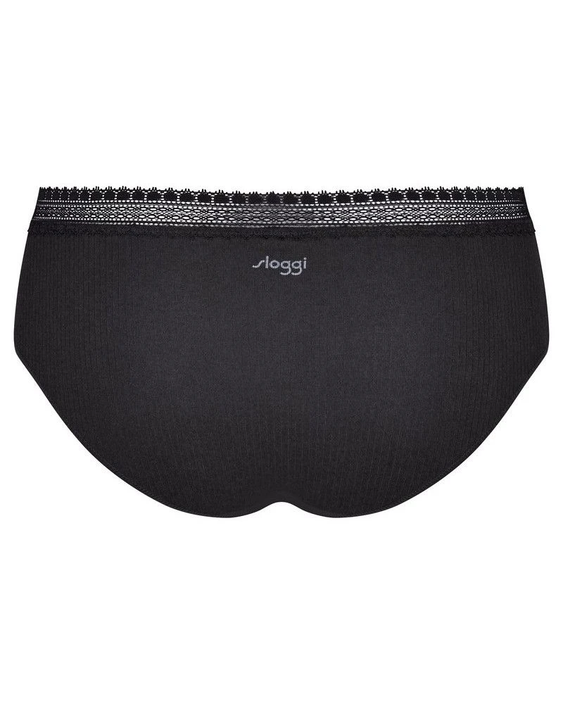 Hipsters (Lot De 2) Coton Bio Sloggi GO Ribbed (Noir) 7 Hipsters (Lot De 2) Coton Bio Sloggi GO Ribbed (Noir) – Image 5