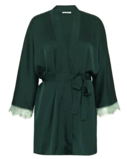 Simone Perele Kimono Simone Pérèle Satin Secrets (Vert Kolsaï) -Sous Vêtement Boutique kimono simone perele satin secrets vert kolsai 5