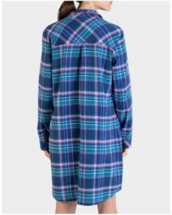 Liquette Boutonnée Manches Longues 100% Coton Massana Carreaux Bleus -Sous Vêtement Boutique liquette boutonnee manches longues 100 coton massana carreaux bleus 2