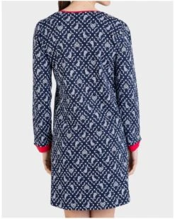 Liquette Boutonnée Manches Longues 100% Coton Massana Imprimé Bleu Marine -Sous Vêtement Boutique liquette boutonnee manches longues 100 coton massana imprime bleu marine 2