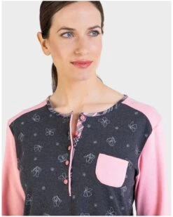 Liquette Boutonnée Manches Longues Massana Anthracite Rose 7 Liquette Boutonnée Manches Longues Massana Anthracite Rose -Sous Vêtement Boutique liquette boutonnee manches longues massana anthracite rose 1