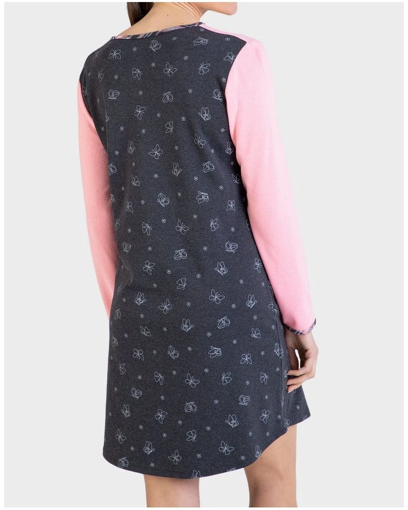 Liquette Boutonnée Manches Longues Massana Anthracite Rose 6 Liquette Boutonnée Manches Longues Massana Anthracite Rose – Image 4