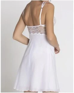 Nuisette Charme Lise Charmel Féérie Couture (Blanc) -Sous Vêtement Boutique nuisette charme lise charmel feerie couture blanc 4