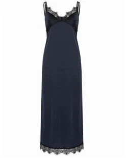 Simone Perele Nuisette Fendue Longue Simone Pérèle Satin Secrets (Pleine Lune) -Sous Vêtement Boutique nuisette fendue longue simone perele satin secrets pleine lune 2