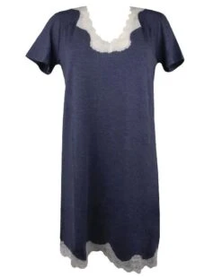 Nuisette Manches Courtes Antigel Simply Perfect (Bleu Chiné Nacre) -Sous Vêtement Boutique nuisette manches courtes antigel simply perfect bleu chine nacre 1