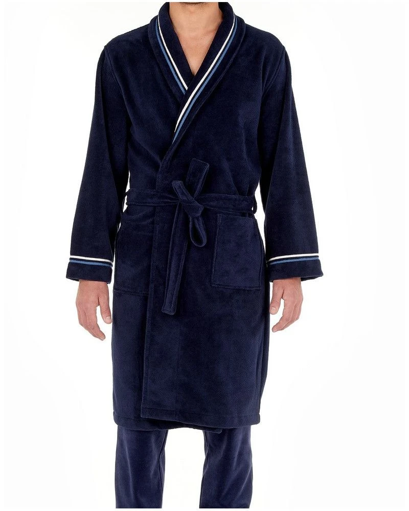 Peignoir éponge HOM Transat 100% Coton (Navy) 5 Peignoir éponge HOM Transat 100% Coton (Navy) – Image 3