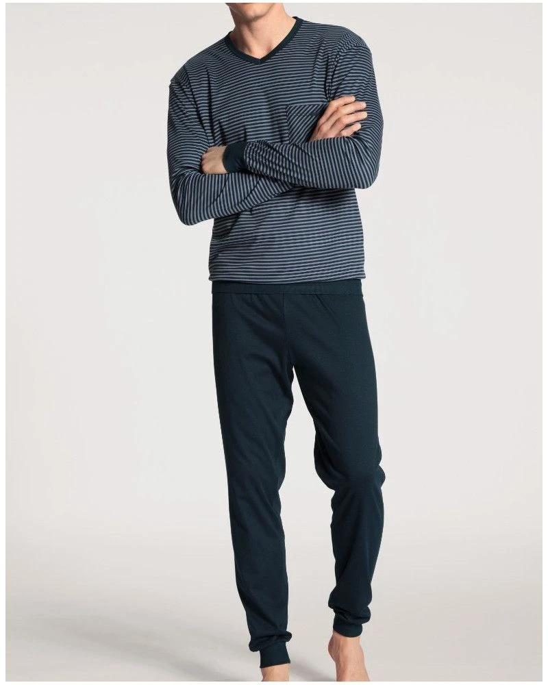 Pyjama Long Calida Relax Choice 100% Coton Interlock (Dark Sapphire) 3 Pyjama Long Calida Relax Choice 100% Coton Interlock (Dark Sapphire)