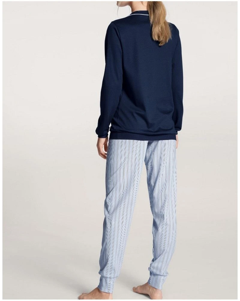 Pyjama Long Calida Sweet Dreams 100% Coton Interlock (Peacoat Blue) 4 Pyjama Long Calida Sweet Dreams 100% Coton Interlock (Peacoat Blue) – Image 2