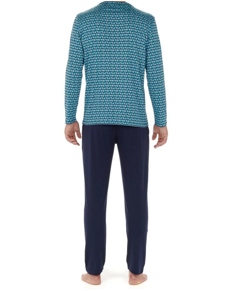 Pyjama Long HOM Stan 100% Coton (Imprimé Bleu) 4 Pyjama Long HOM Stan 100% Coton (Imprimé Bleu) – Image 2