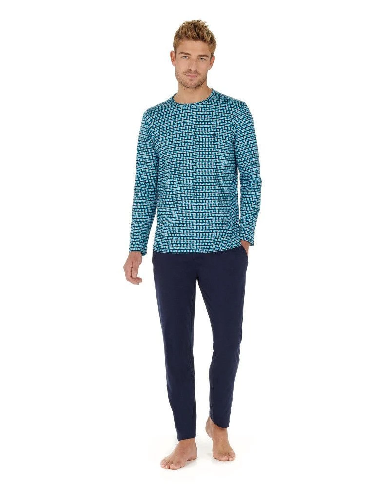 Pyjama Long HOM Stan 100% Coton (Imprimé Bleu) 5 Pyjama Long HOM Stan 100% Coton (Imprimé Bleu) – Image 3