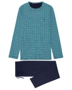 Pyjama Long HOM Stan 100% Coton (Imprimé Bleu) 9 Pyjama Long HOM Stan 100% Coton (Imprimé Bleu) -Sous Vêtement Boutique pyjama long hom stan 100 coton imprime bleu 3