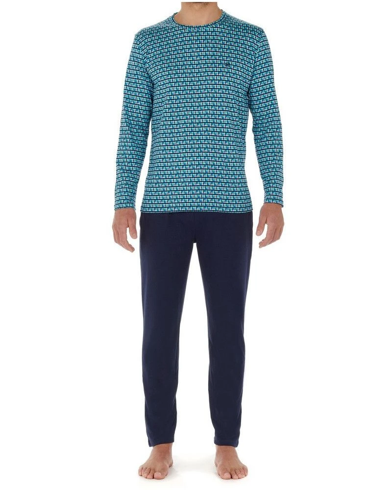 Pyjama Long HOM Stan 100% Coton (Imprimé Bleu) 3 Pyjama Long HOM Stan 100% Coton (Imprimé Bleu)