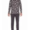Pyjama Long HOM Tambo 100% Coton (Noir Imprimé) -Sous Vêtement Boutique pyjama long hom tambo 100 coton noir imprime