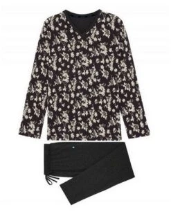 Pyjama Long HOM Tambo 100% Coton (Noir Imprimé) -Sous Vêtement Boutique pyjama long hom tambo 100 coton noir imprime 2