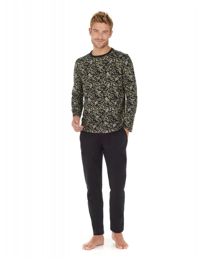 Pyjama Long HOM Ted 100% Coton (Imprimé Noir) 4 Pyjama Long HOM Ted 100% Coton (Imprimé Noir) – Image 2
