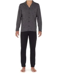 Pyjama Long HOM Vince 100% Coton (Imprimé Noir) -Sous Vêtement Boutique pyjama long hom vince 100 coton imprime noir 2