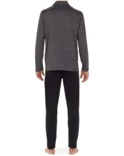 Pyjama Long HOM Vince 100% Coton (Imprimé Noir) -Sous Vêtement Boutique pyjama long hom vince 100 coton imprime noir 3