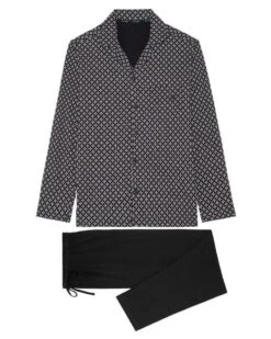 Pyjama Long HOM Vince 100% Coton (Imprimé Noir) -Sous Vêtement Boutique pyjama long hom vince 100 coton imprime noir 5