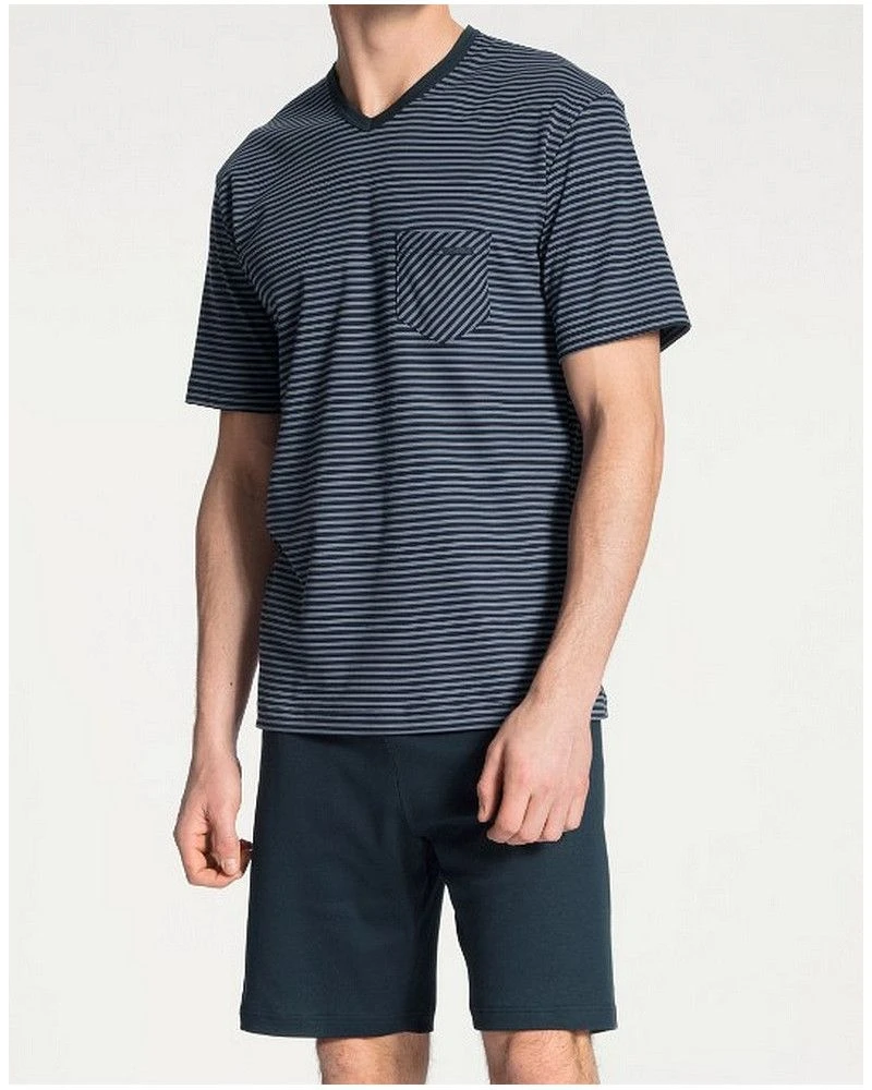 Pyjama Short Manches Courtes Calida Relax 100% Coton Interlock (Dark Sapphire) 3 Pyjama Short Manches Courtes Calida Relax 100% Coton Interlock (Dark Sapphire)