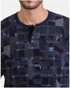 Pyjamas Manches Longues Massana Imprimé Bleu Marine -Sous Vêtement Boutique pyjamas manches longues massana imprime bleu marine 3