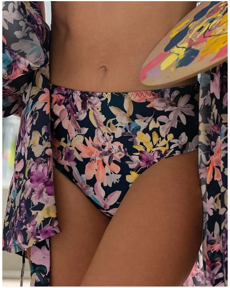 Slip Taille Haute Antigel Mille Pétales (Pétales Aquarelle) 4 Slip Taille Haute Antigel Mille Pétales (Pétales Aquarelle) – Image 2