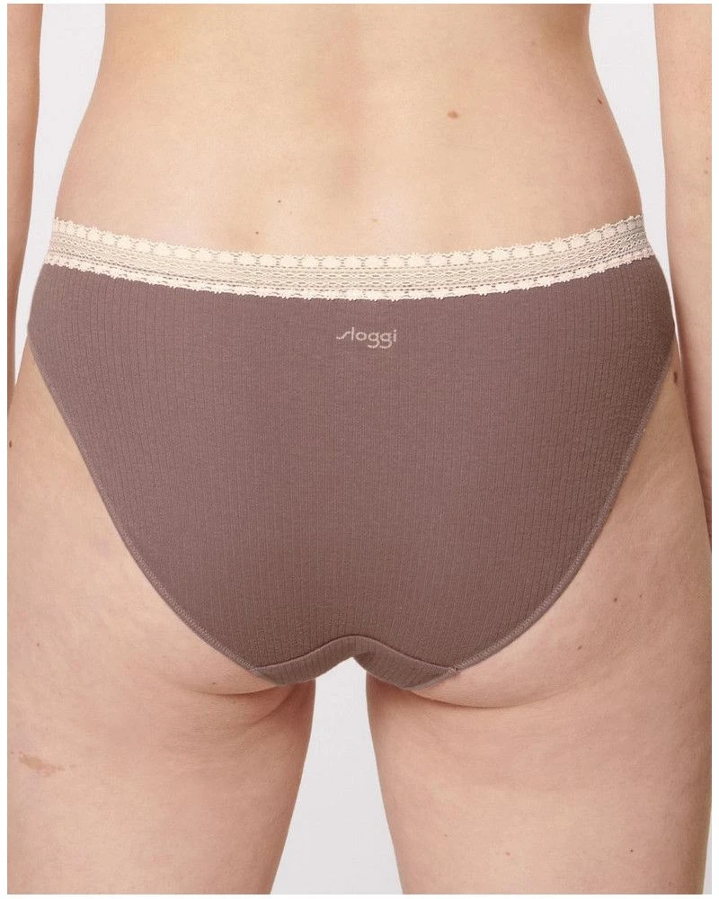 Slips Taï (Lot De 2) Coton Bio Sloggi GO Ribbed (Angora) 5 Slips Taï (Lot De 2) Coton Bio Sloggi GO Ribbed (Angora) – Image 3