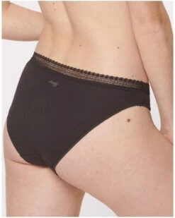 Slips Tai (Lot De 2) Coton Bio Sloggi GO Ribbed (Noir) -Sous Vêtement Boutique slips tai lot de 2 coton bio sloggi go ribbed noir 2