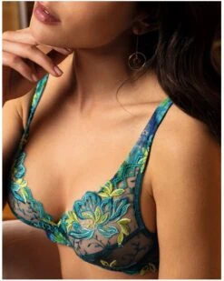 Soutien-gorge Glamour Lise Charmel Grâce Aquatique (Floral Aqua) -Sous Vêtement Boutique soutien gorge glamour lise charmel grace aquatique floral aqua 3