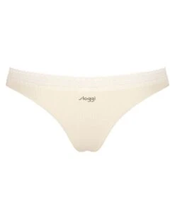 Tangas (Lot De 2) Coton Bio Sloggi GO Ribbed (Angora) -Sous Vêtement Boutique tangas lot de 2 coton bio sloggi go ribbed angora 4
