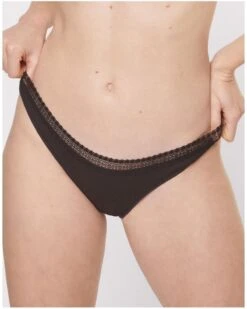 Tangas (Lot De 2) Coton Bio Sloggi GO Ribbed (Noir) -Sous Vêtement Boutique tangas lot de 2 coton bio sloggi go ribbed noir 2