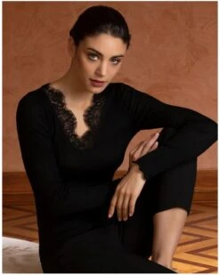 Tee-shirt Manches Longues Bien-être Lise Charmel Plaisir Caresse (Noir) -Sous Vêtement Boutique tee shirt manches longues bien etre lise charmel plaisir caresse noir 2