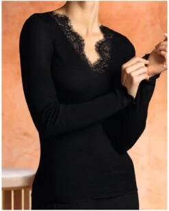 Tee-shirt Manches Longues Bien-être Lise Charmel Plaisir Caresse (Noir)